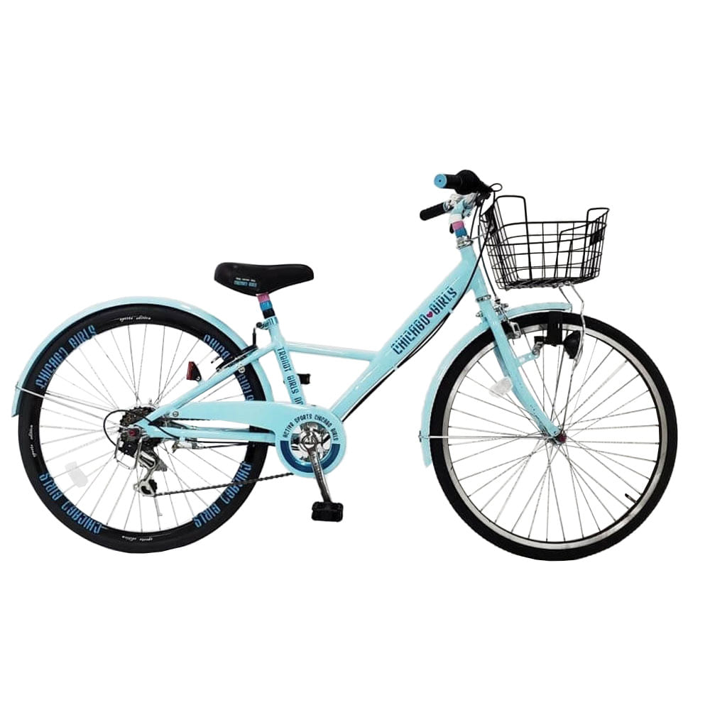 24インチ 身長125~140cm 子供用自転車 シカゴガール（ブルー） 女の子の大画像