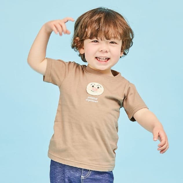 ベビーザらス限定 アンパンマン パイルアップリケ半袖Tシャツ(ブラウン×95cm) | ベビーザらス