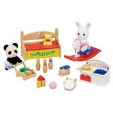 シルバニアファミリー おもちゃいっぱいセット-しろウサギ・パンダの赤ちゃん-