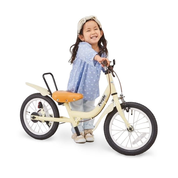 ＜トイザらス＞ ケッターサイクル2 14インチ 身長90~120cm 子供用自転車（アイボリー）ピープル サポートハンドル プロテクター付き 男の子 女の子画像