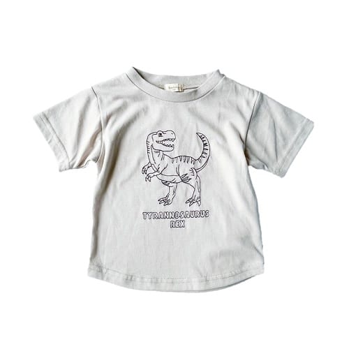 sophitica 刺繍Tシャツ 恐竜(グレー×80cm)の大画像