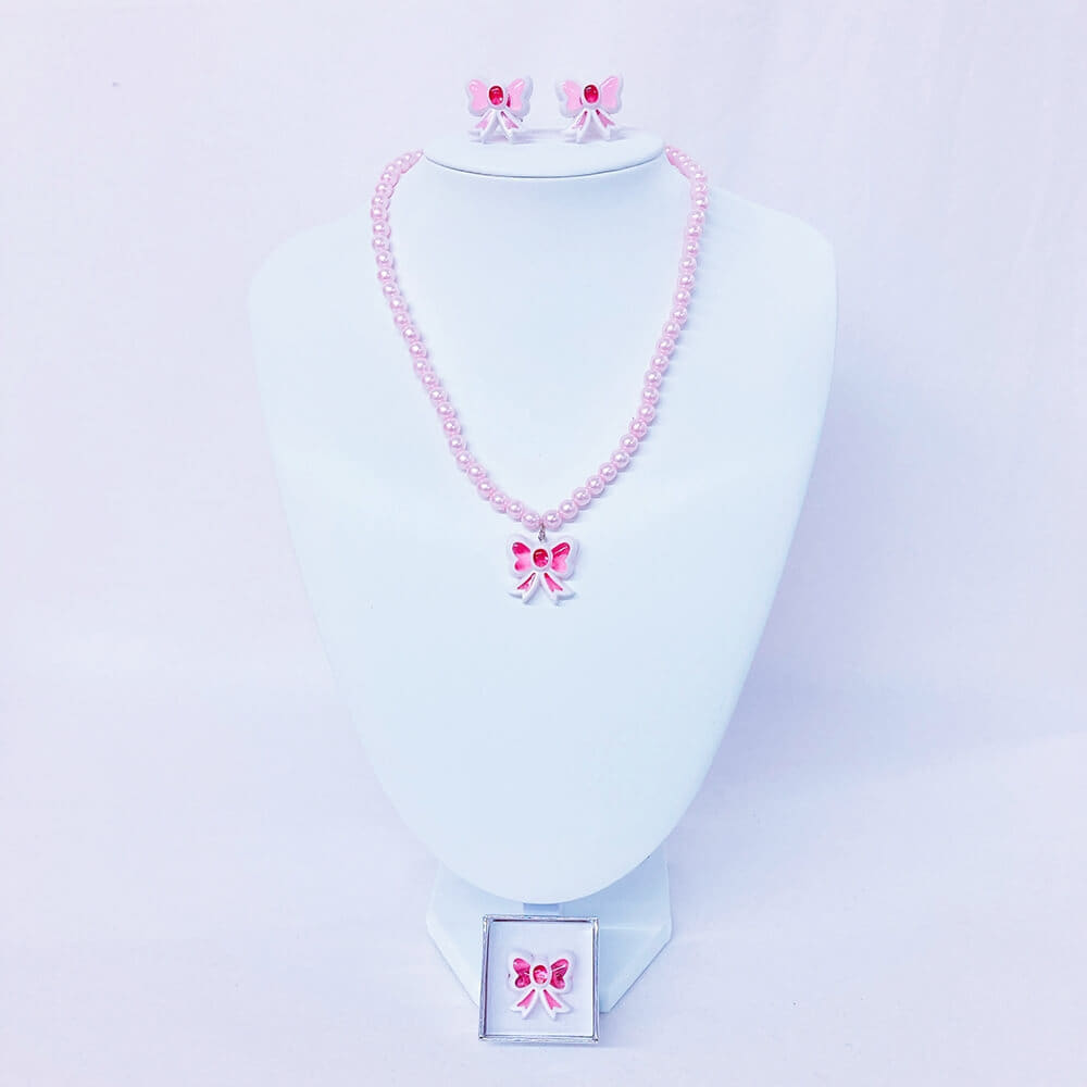 minacute ミナキュート プリンセス アクセサリーセット リング・イヤリング・ネックレス ピンクの画像