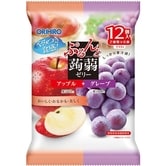ぷるんと蒟蒻ゼリー パウチ アップル＋グレープ 20g×12個【お菓子】