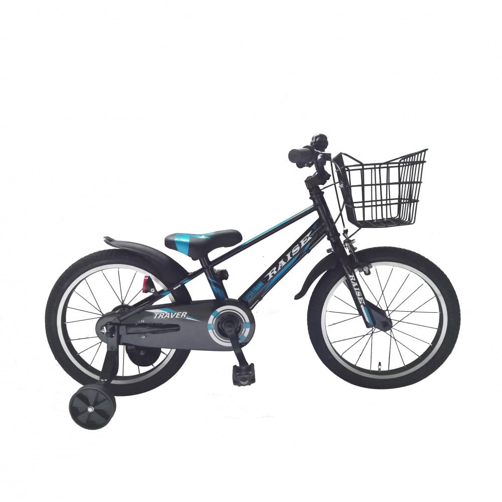 18インチ 身長100~115cm 子供用自転車 RAISE トレイバー（ブラック/ブルー） 男の子画像