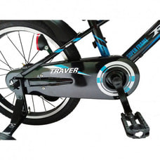 18インチ 身長100～115cm 子供用自転車 RAISE トレイバー（ブラック/ブルー）補助輪 男の子 黒 かっこいい トイザらス限定