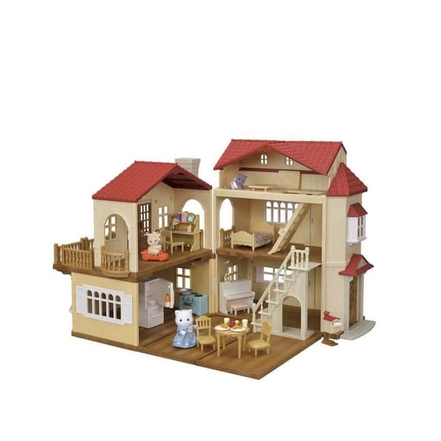 シルバニアファミリー　赤い屋根の大きな家　家具　車　人形　小物　セット