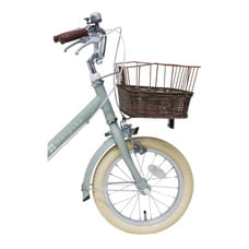 モンポケ 14インチ 身長95～110cm 子供用自転車（セイジグレー）手押し棒付き 補助輪 男の子 女の子