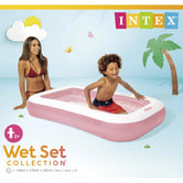 INTEX 長方形プール ピンク 166×100×25cm ビニールプール 2歳 水遊び