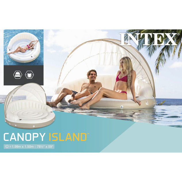 INTEX キャノピー アイランド 199×199×150cm 屋根付きフロート 水上 