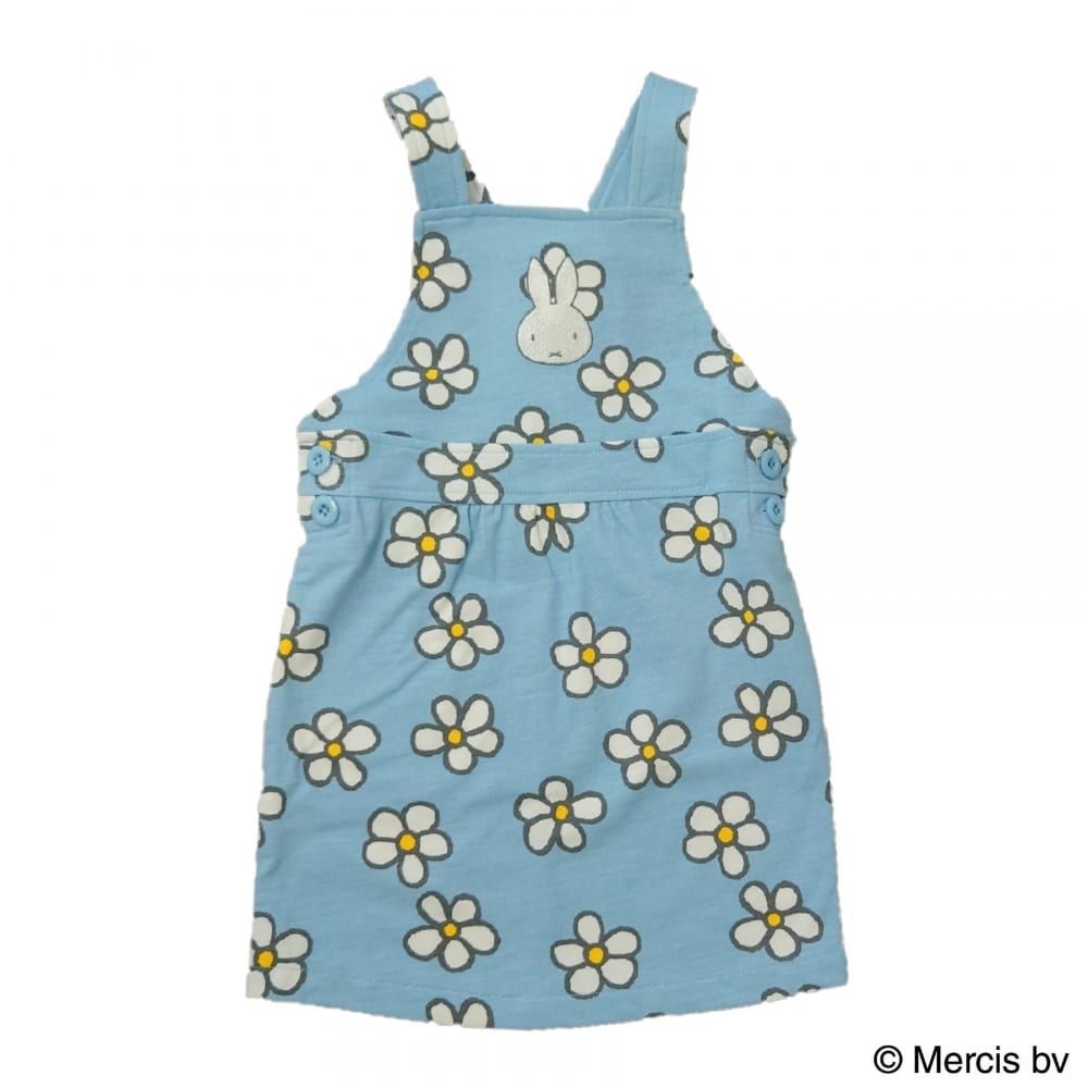  ミッフィー お花総柄ジャンパースカート(ブルー×95cm)