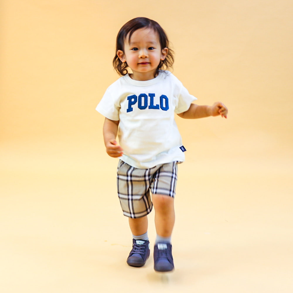  POLO BCS ロゴサガラ刺繍 半袖Tシャツ(ナチュラル×90cm)
