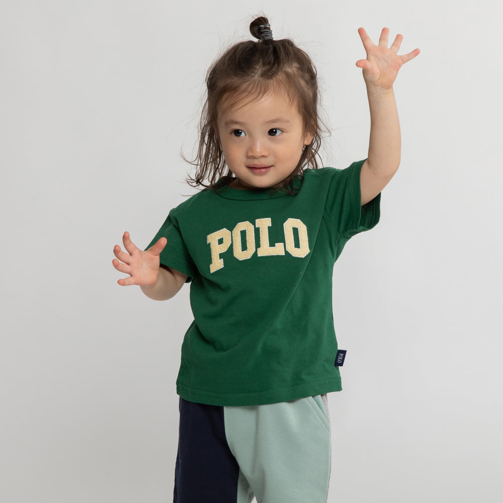 POLO BCS ロゴサガラ刺繍 半袖Tシャツ(グリーン×90cm)の画像