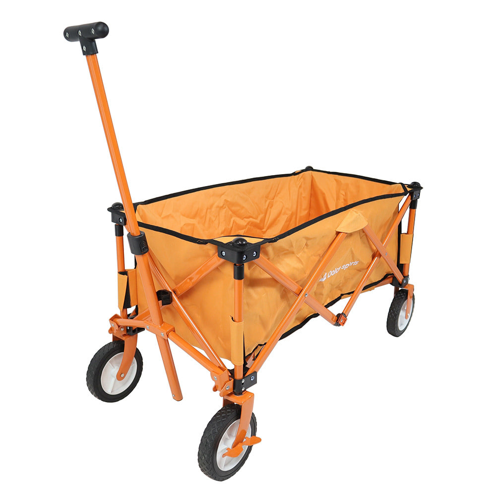 ガーデンワゴン DS1805（橙） 1台 アウトドアワゴン 耐荷重80kg 大容量 折りたたみ コンパクト 収納 組立式 スポーツ キャンプ用品の画像