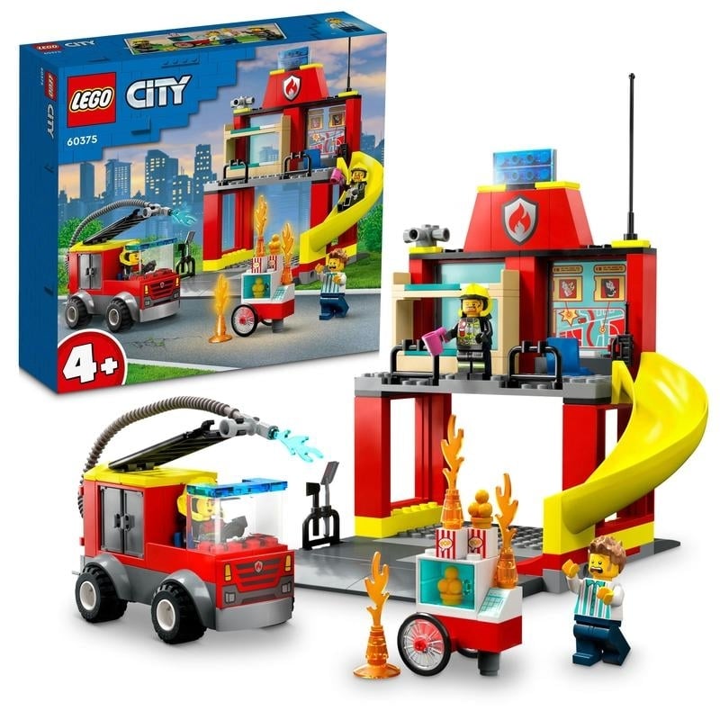 ＜トイザらス＞ レゴ LEGO シティ 消防署と消防車 60375 おもちゃ ブロック プレゼント レスキュー 乗り物 のりもの 男の子 女の子 4歳 ~【送料無料】