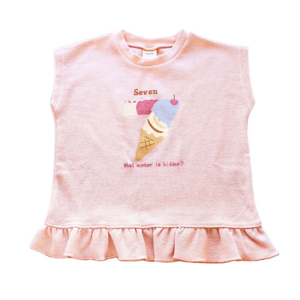 ＜トイザらス＞ Cojika ワッフルプリント 半袖デイリーTシャツ(ピンク×80cm)