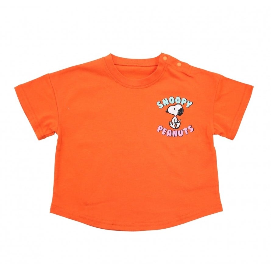 ＜ベビーザらス限定＞ SNOOPY スヌーピー 半袖Tシャツ バックプリント(オレンジ×80cm)