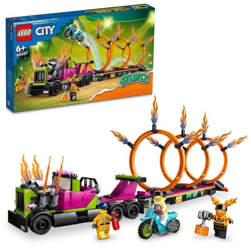  レゴ LEGO シティ トレーラートラックと火の輪くぐりチャレンジ 60357 おもちゃ ブロック プレゼント 乗り物 のりもの 男の子 女の子 6歳 ~【送料無料】