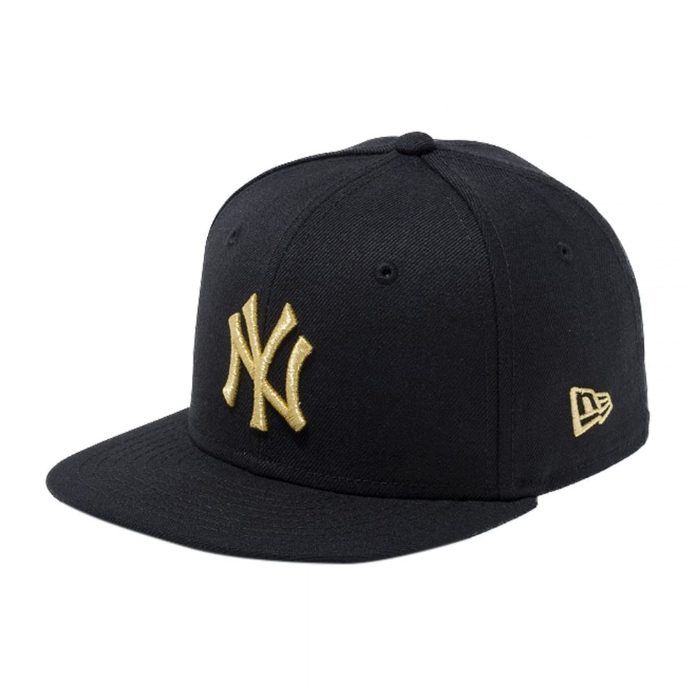  New Era ニューエラ NY ニューヨークヤンキース キャップ CHILD 9FIFTY チャイルド ナインフィフティー 帽子 49-53cm(ブラック×ゴールド)【送料無料】