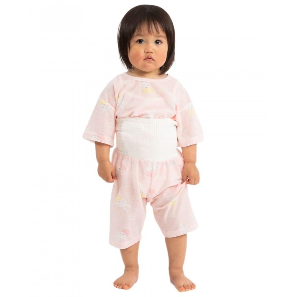 ＜トイザらス＞ miffy ミッフィー 半袖 梨地 総柄 腹巻付きパジャマ(ピンク×95cm)