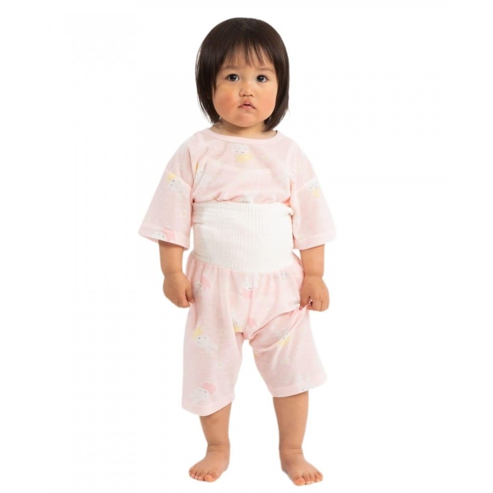 ＜トイザらス＞ miffy ミッフィー 半袖 梨地 総柄 腹巻付きパジャマ(ピンク×100cm)