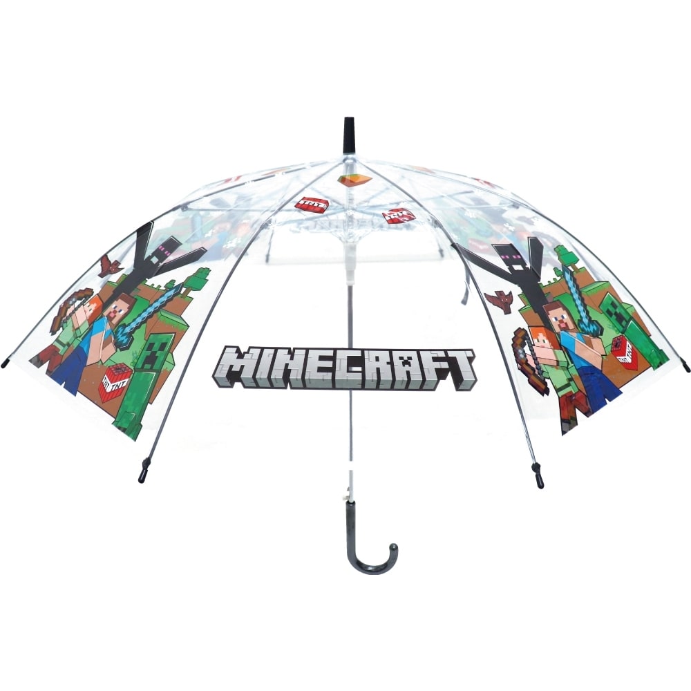 ＜トイザらス＞ 子供たちを中心に人気のマインクラフトの傘。 メニ―ブロック柄。55cm。画像