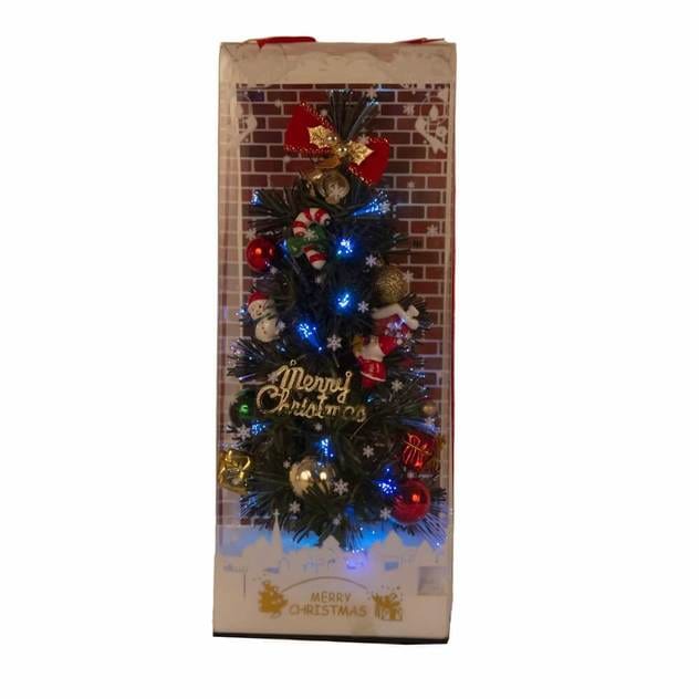 クリスマスツリー】28cm LEDミニファイバーツリー 組み立て不要 ...