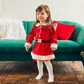 サンタ コスチューム クリスマス 衣装 キッズ ワンピース 子供服 ベロア 女の子(レッド×70c・・・