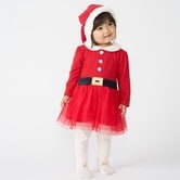 サンタ コスチューム クリスマス 衣装 キッズ ワンピース 子供服 ベロア チュチュ 女の子 可愛・・・