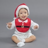 サンタ コスチューム クリスマス 衣装 べビー なり切り スタイ(レッド×FREE)