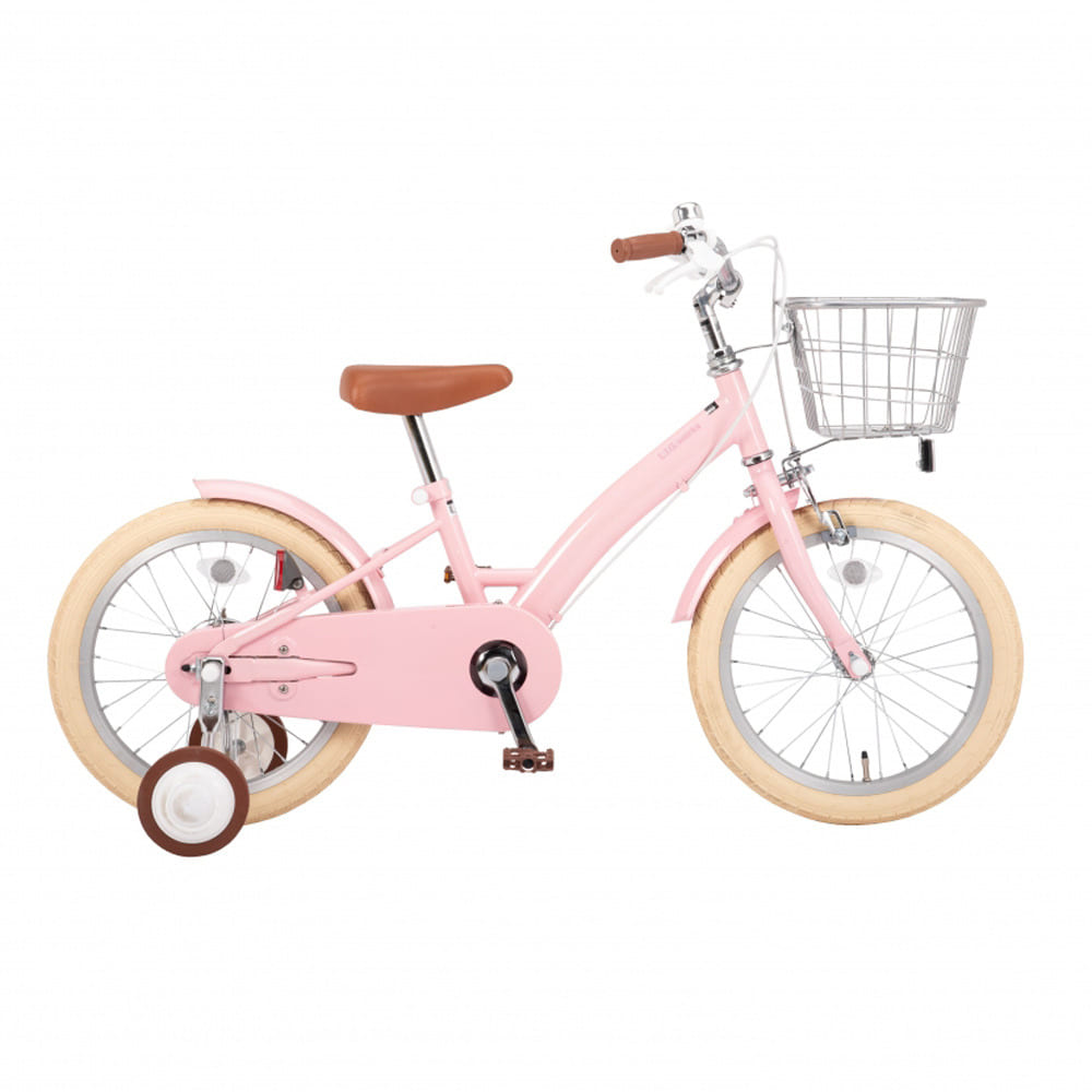 16インチ 身長100~115cm 子供用自転車 リグワークス TNB-16 ピンク 女の子 低床フレーム カゴ 補助輪