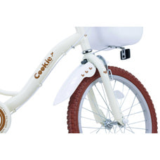 18インチ 身長108～123cm 子供用自転車 クッキー（ベージュ/ホワイト）補助輪 泥除け 女の子 かわいい トイザらス限定