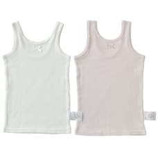 袖無しシャツ肌着 2枚組 見えないインナー テレコ(ピンク×90cm) ベビーザらス限定