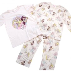 ベビーザらス限定 ディズニー 長袖前開きパジャマ＋半袖Ｔシャツセット 腹巻付き ディズニープリンセス(ピンク×110cm)