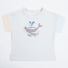 COJIKA デイリーワイドTシャツ薄グレー クジラ ワッフル(グレー×80cm) ベビーザらス限定
