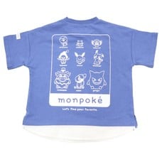 monpoke モンポケ 半袖Tシャツ 裾切替 ピカチュウ(ネイビー×90cm)