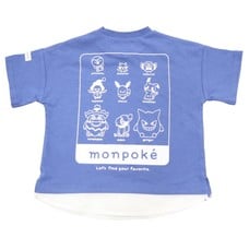 monpoke モンポケ 半袖Tシャツ 裾切替 ピカチュウ(ネイビー×95cm)