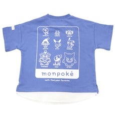 monpoke モンポケ 半袖Tシャツ 裾切替 ピカチュウ(ネイビー×100cm)