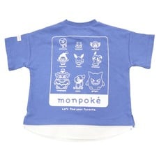monpoke モンポケ 半袖Tシャツ 裾切替 ピカチュウ(ネイビー×110cm)