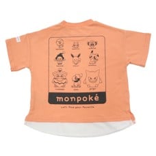 monpoke モンポケ 半袖Tシャツ 裾切替 ピカチュウ(オレンジ×95cm)