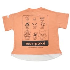 monpoke モンポケ 半袖Tシャツ 裾切替 ピカチュウ(オレンジ×100cm)