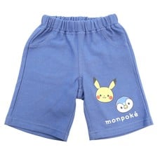 monpoke モンポケ ハーフパンツ デニムニット(ブルー×80cm)
