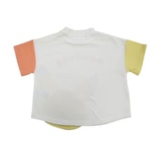 monpoke モンポケ 半袖Tシャツ 袖バイカラー ピカチュウ(ナチュラル×90cm)