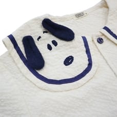 SNOOPY スヌーピー 衿付き 半袖シャツ(ホワイト×90cm)