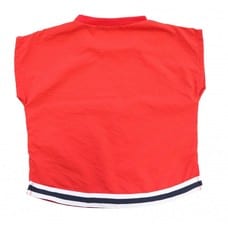 SNOOPY スヌーピー 半袖Tシャツ ロゴ(レッド×90cm)