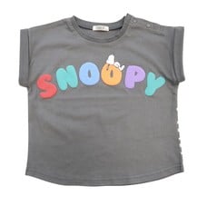 SNOOPY スヌーピー 半袖Tシャツ スヌーピーフェイス(チャコール×90cm) ベビーザらス限定
