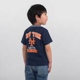 MLB ラインリブTシャツ(NYM)(ネイビー×90cm)