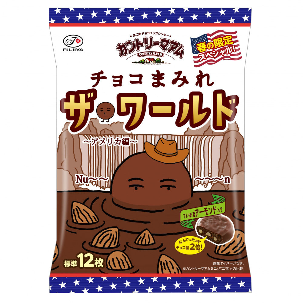 カントリーマアム チョコまみれ ザ・ワールド（アメリカ編）ミドルパック 12枚 チョコチップクッキー お菓子