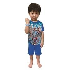 ウルトラヒーローズ 半袖光るパジャマ(ブルー×110cm)