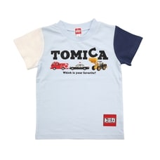 TOMICA トミカ ロゴ使い 半袖Tシャツ(ブルー×95cm)