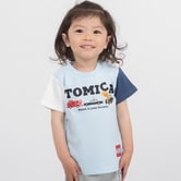 TOMICA トミカ ロゴ使い 半袖Tシャツ(ブルー×100cm)